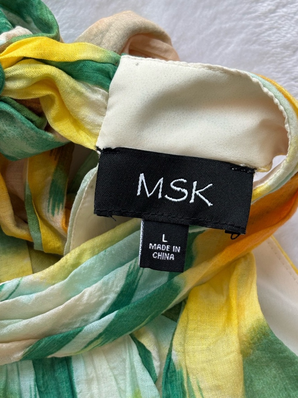 MSK Floral Sleeveless A-Line Silhouette Halter Dress--NWT--L - Picture 6 of 16